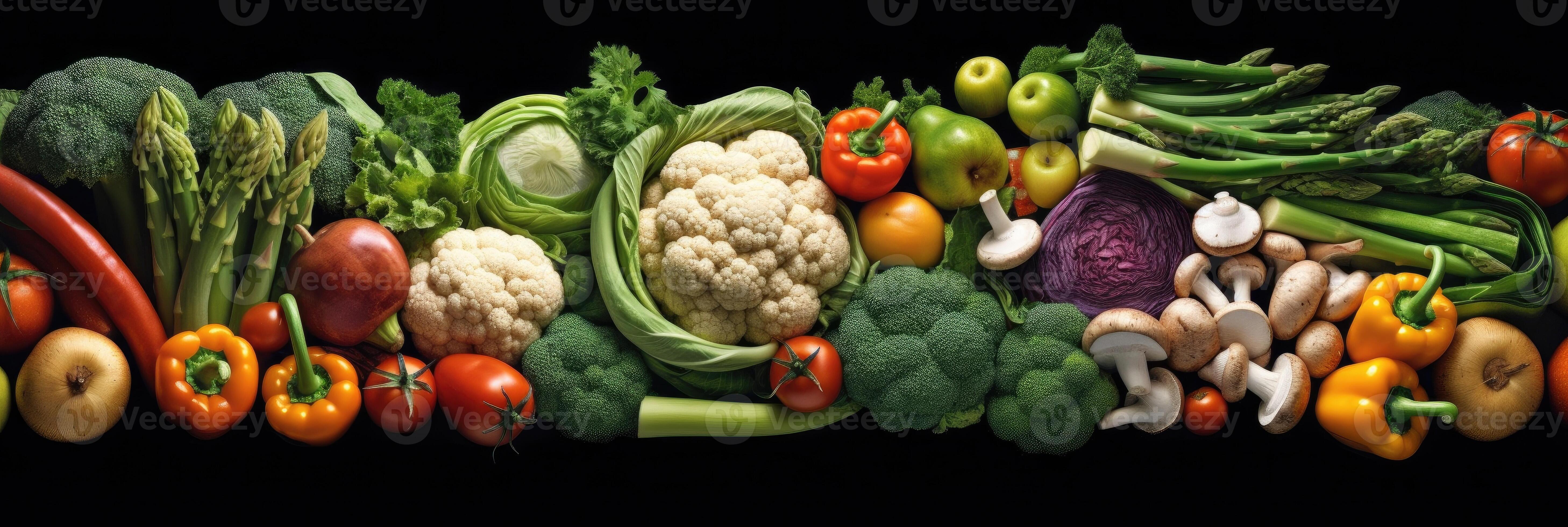 Assortment of fresh vegetables. Food background with assortment of