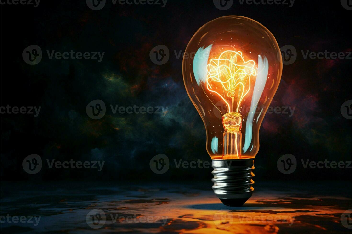 Lightbulb in chalk art, beacon of innovation, sparking creative inspiration AI Generated photo