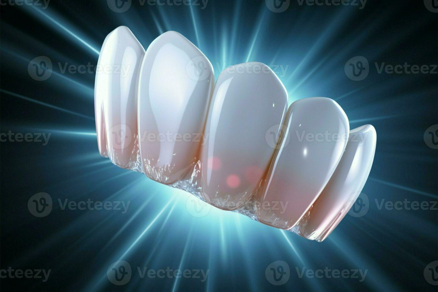 Tooth enveloped in a protective vortex during the whitening transformation process AI Generated photo