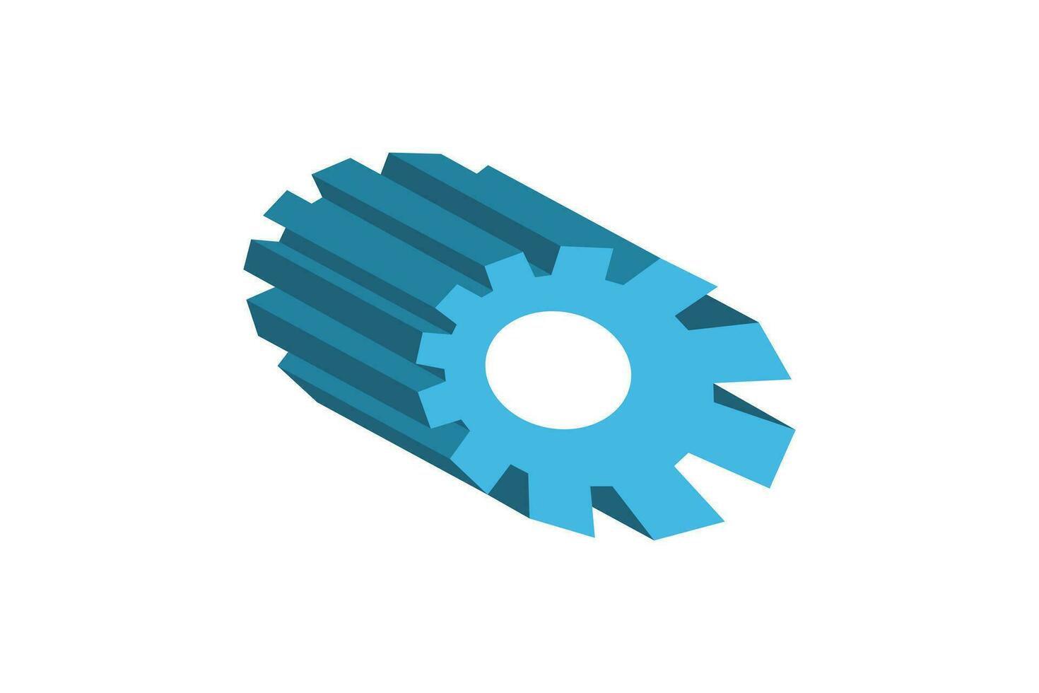 Minimal and Professional 3D Gear setting vector logo design