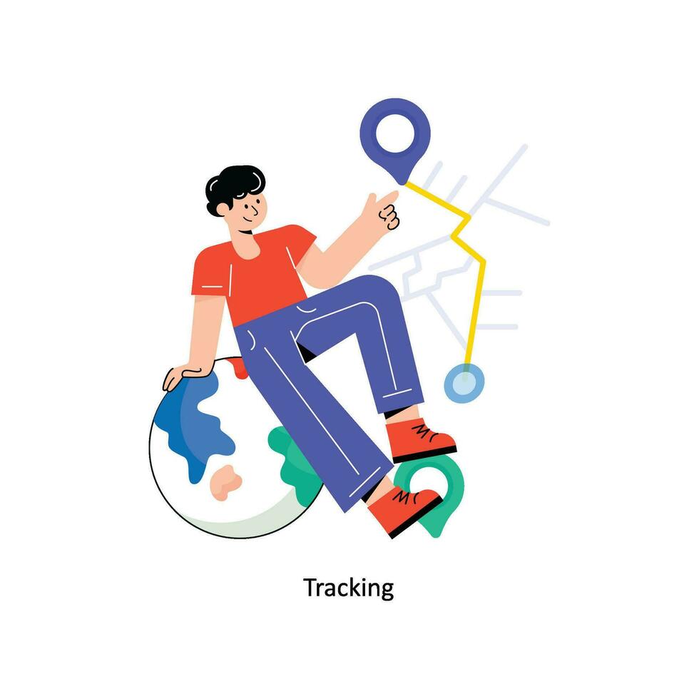 Tracking Flat Style Design Vector illustration. Stock illustration