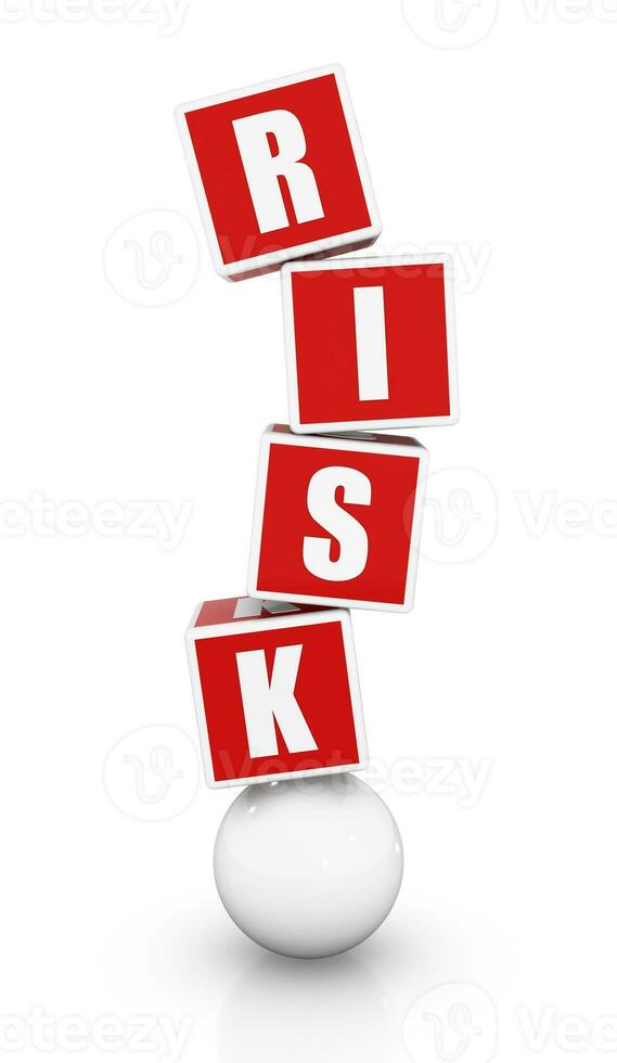 Risk concept with block photo