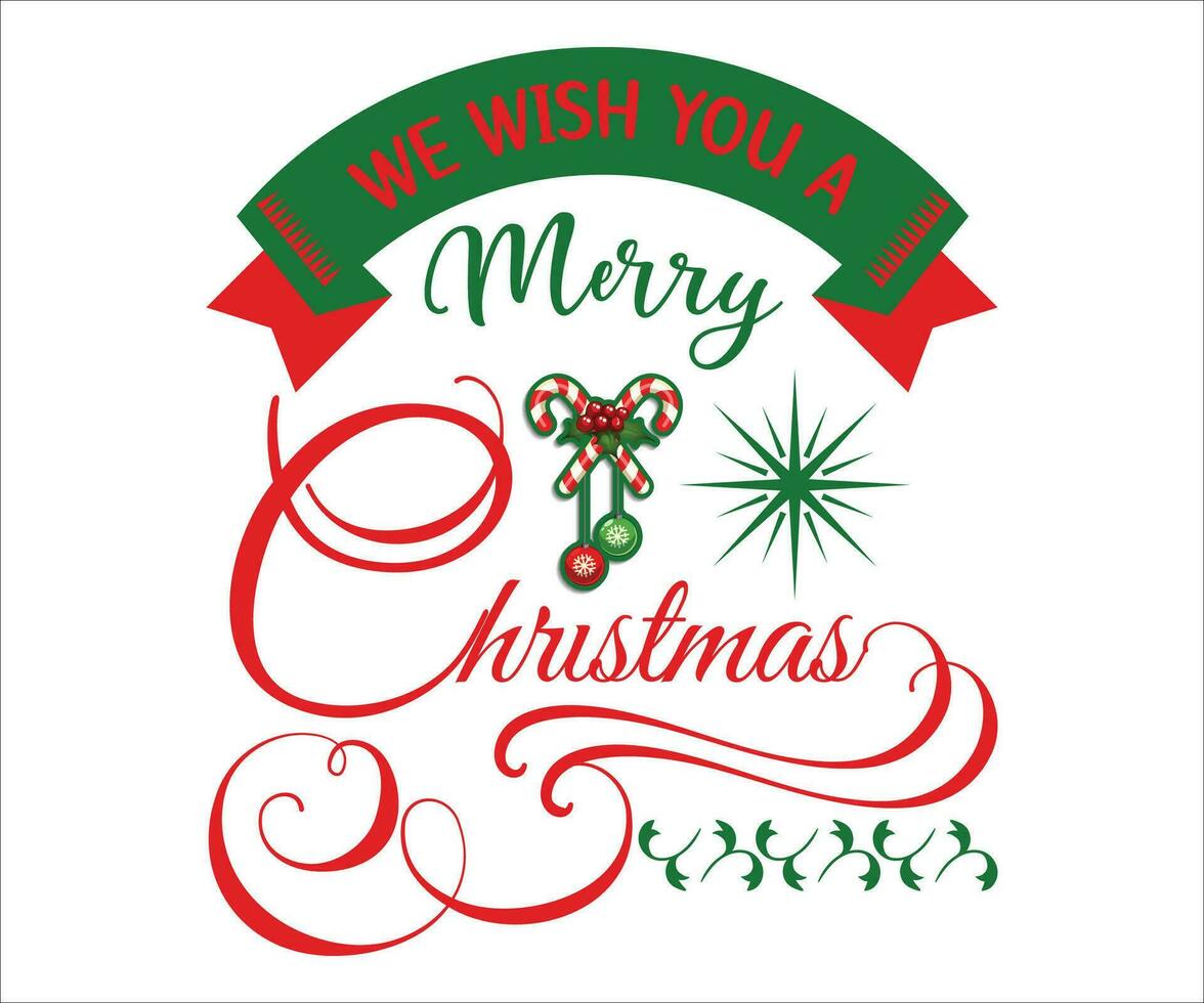 nosotros deseo usted un alegre Navidad - Navidad citas tipográfico diseño vector