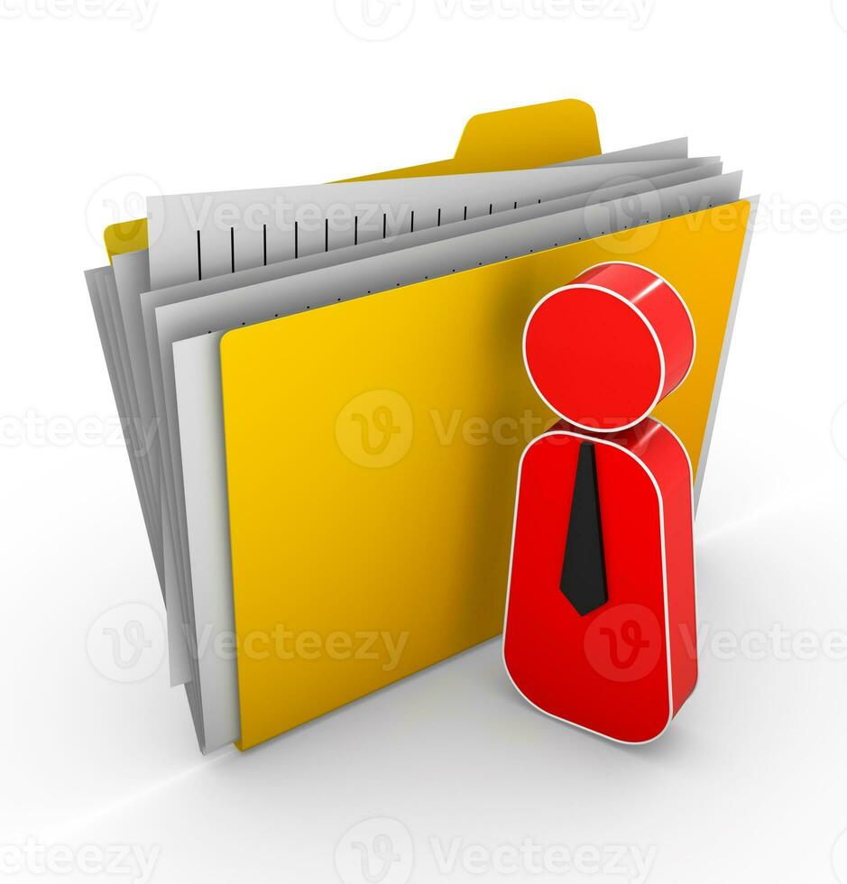 Folder and man icon photo