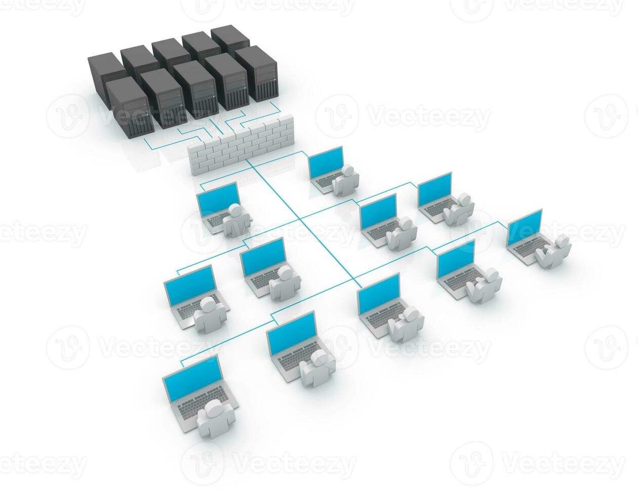 Network concept with computer photo