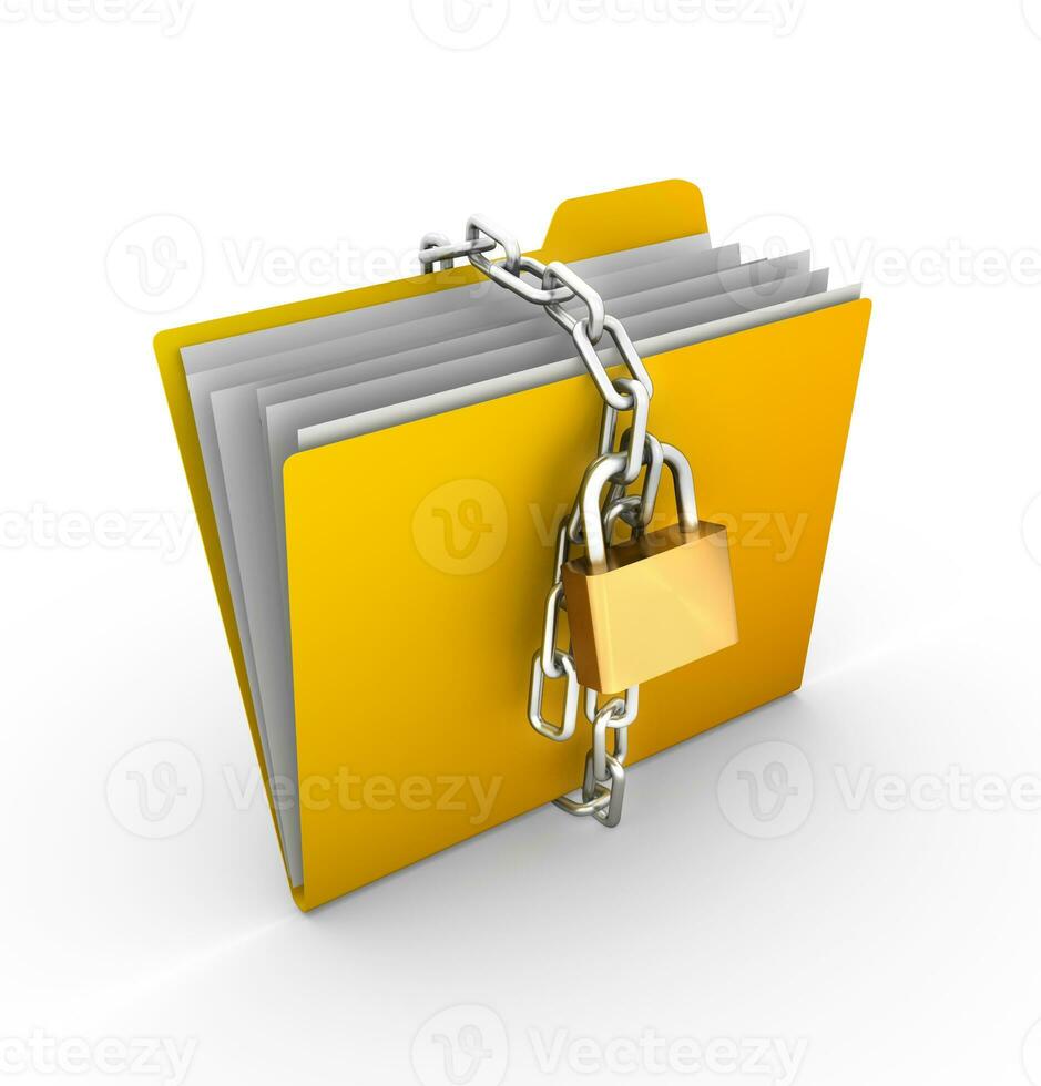 Folder locked by chains photo