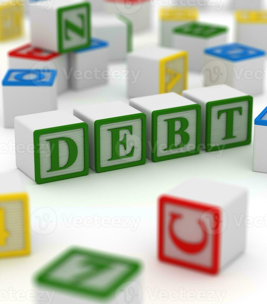 Colorful block - debt photo