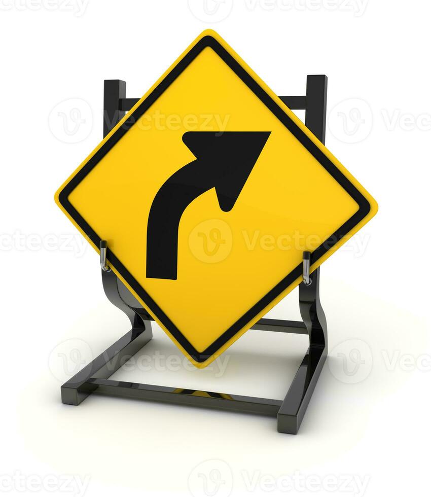 Road sign - turn right photo