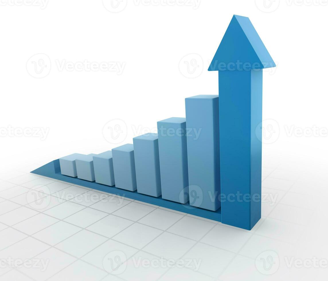 Blue business chart photo