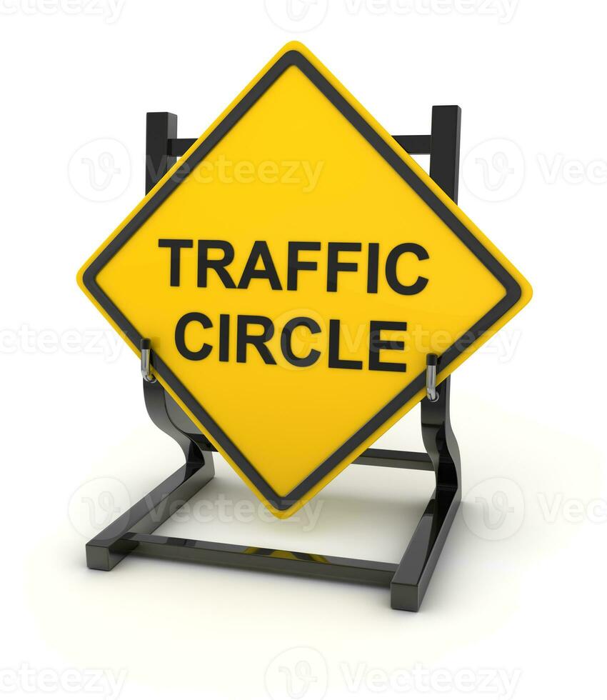 Road sign - traffic circle photo