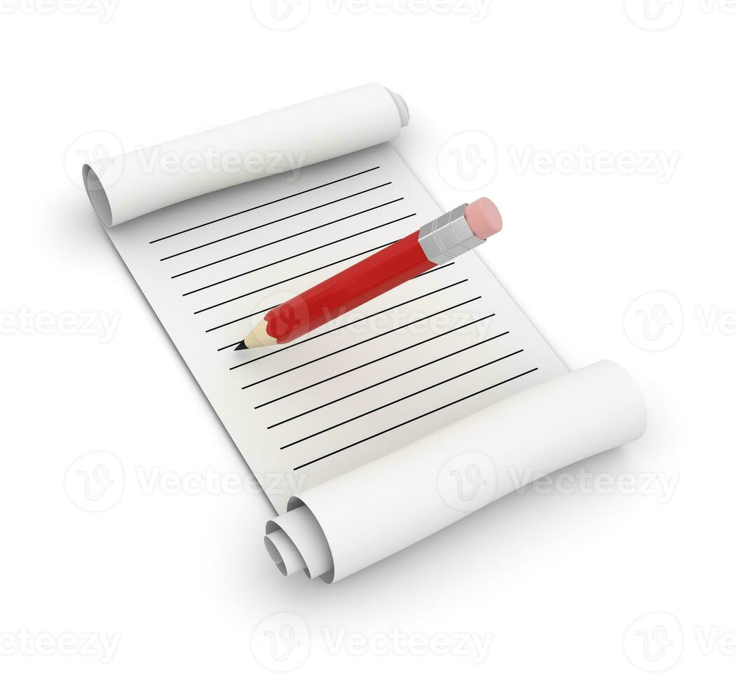 Notepad and pencil photo