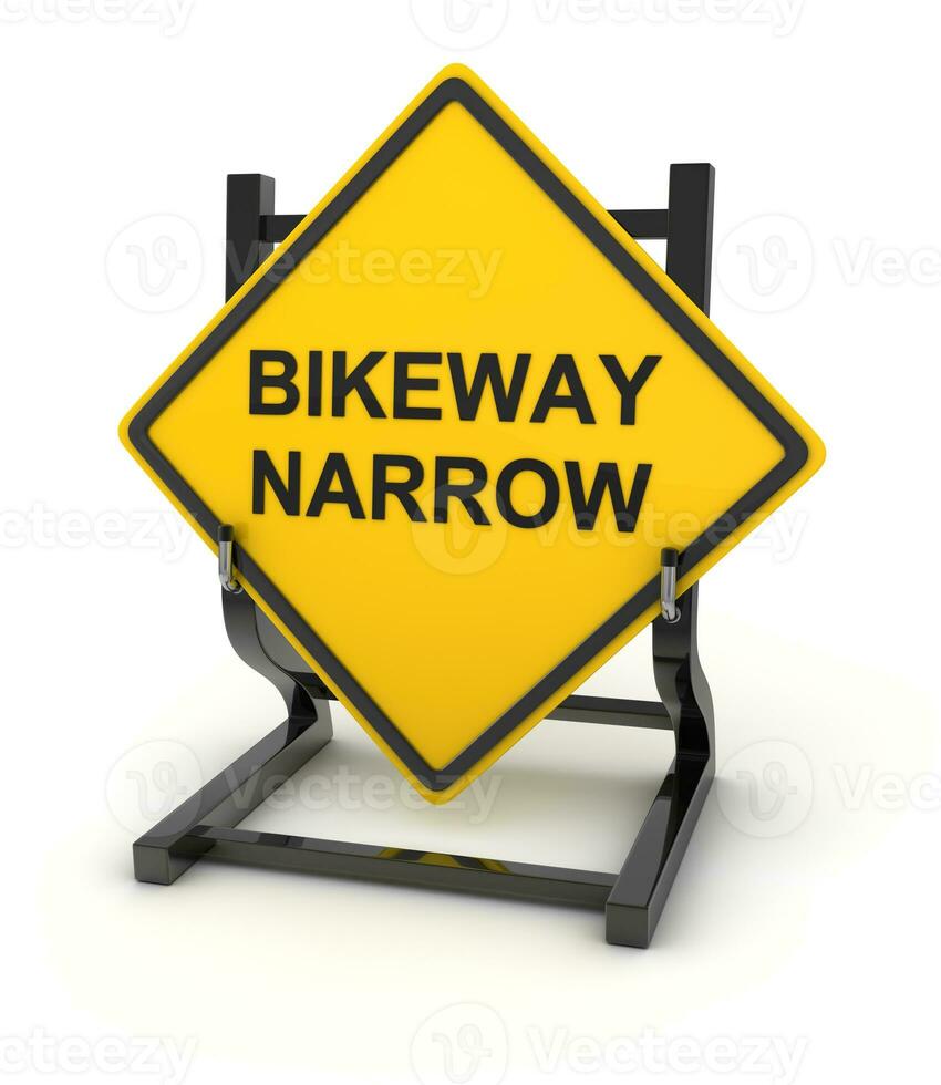 Road sign - bikeway narrow photo