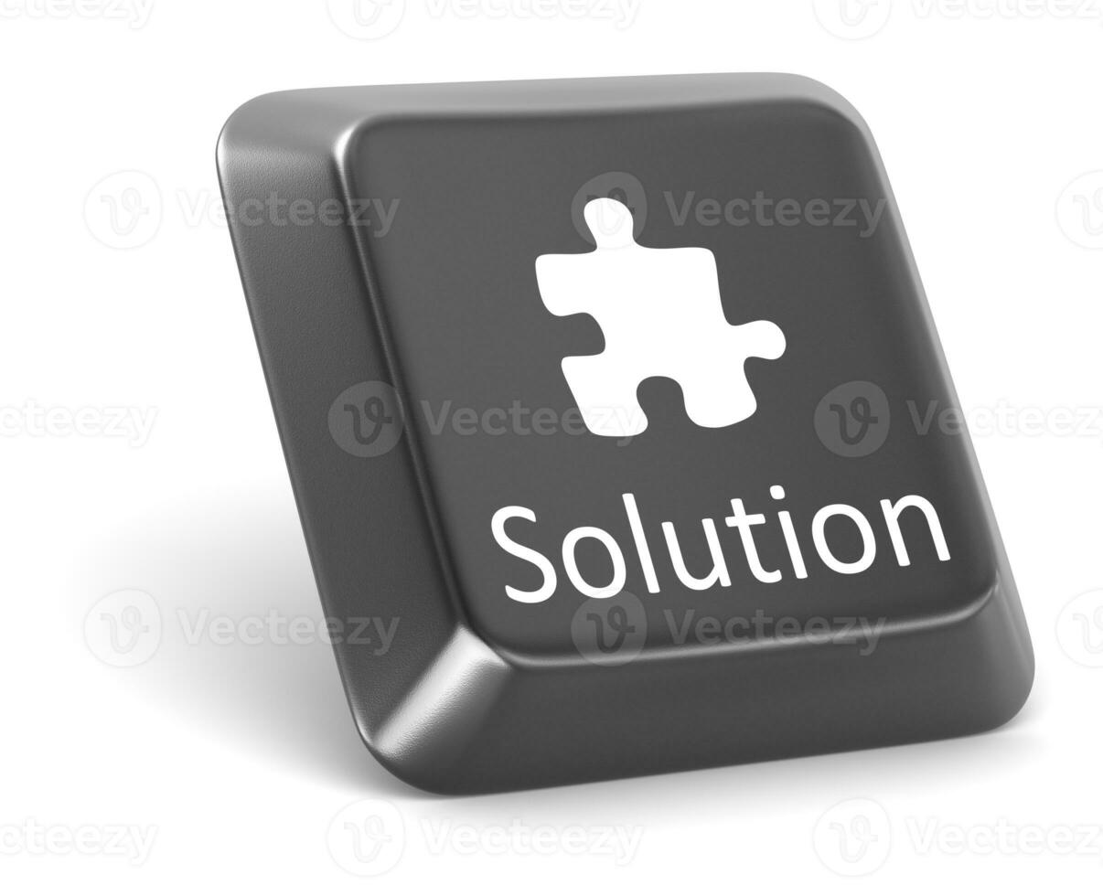 Solution button made keyboard photo