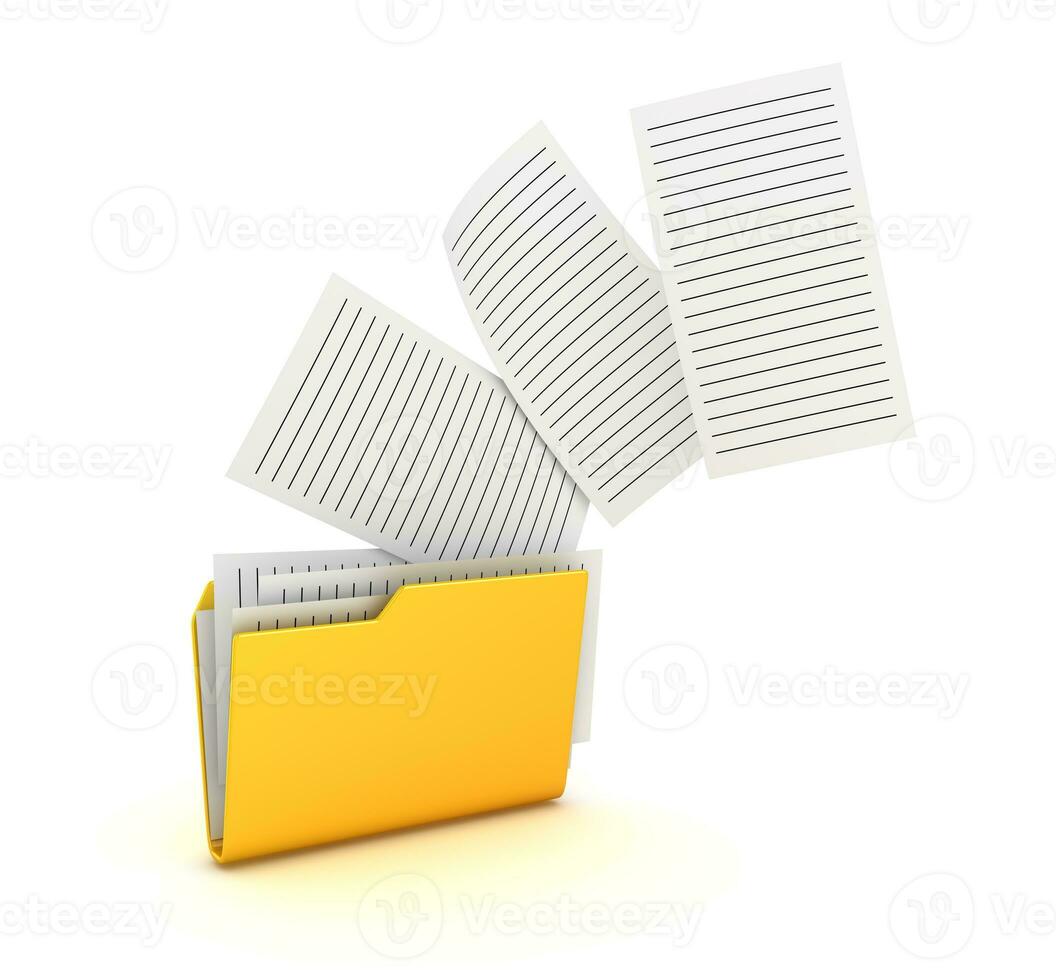 Yellow Folder and Paper photo