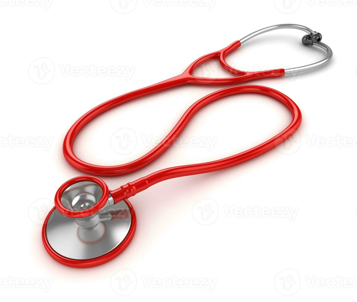 3d Render of Red Stethoscope photo