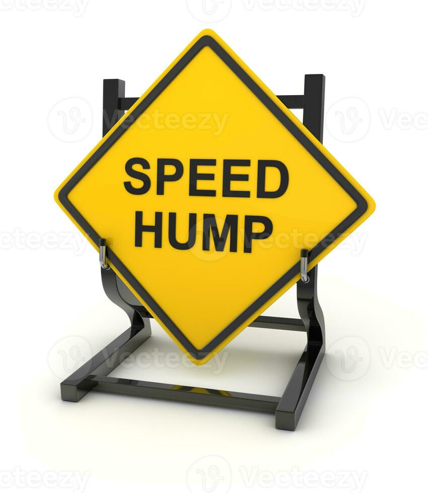 Road sign - speed hump photo