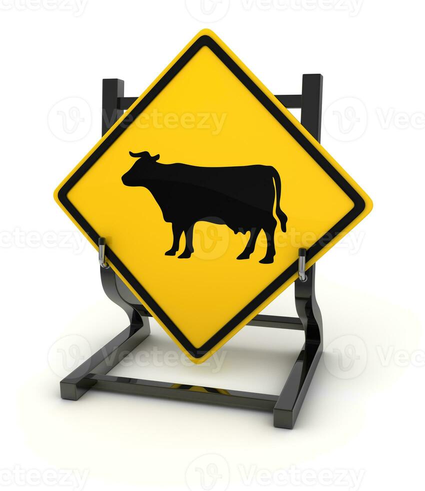 Road sign - cow photo