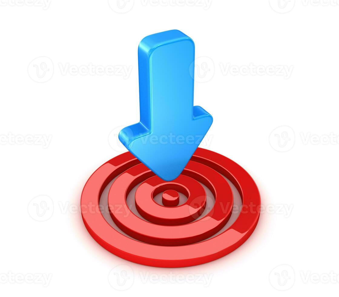 Red Target with Blue Arrow photo