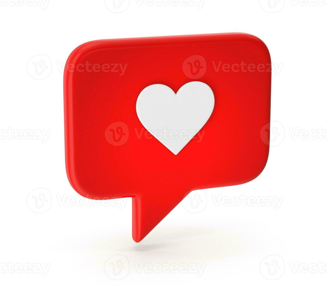 Speech Bubble with Heart Symbol photo