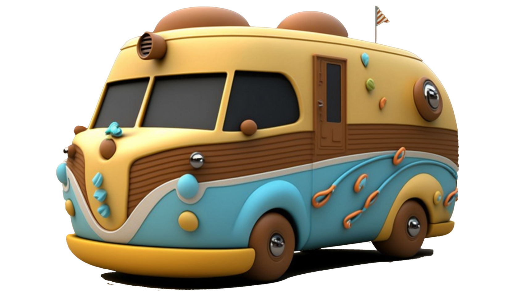 3d cartoon car pixar style realistic png for free download, Ai Generative