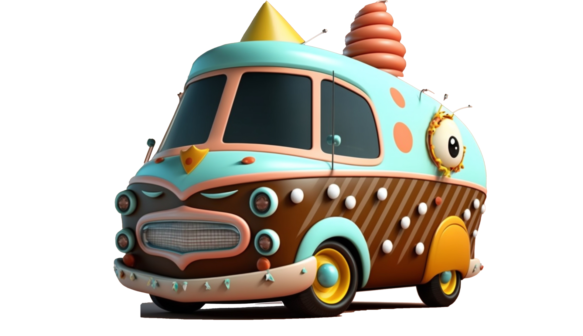 3d cartoon car pixar style realistic png for free download, Ai ...
