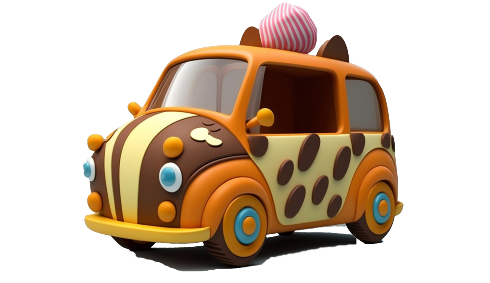 3d cartoon car pixar style realistic png for free download, Ai Generative