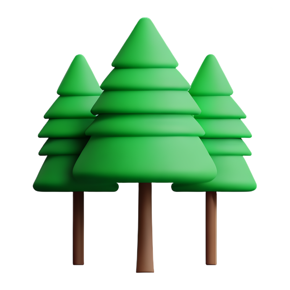 forest 3d rendering icon illustration png