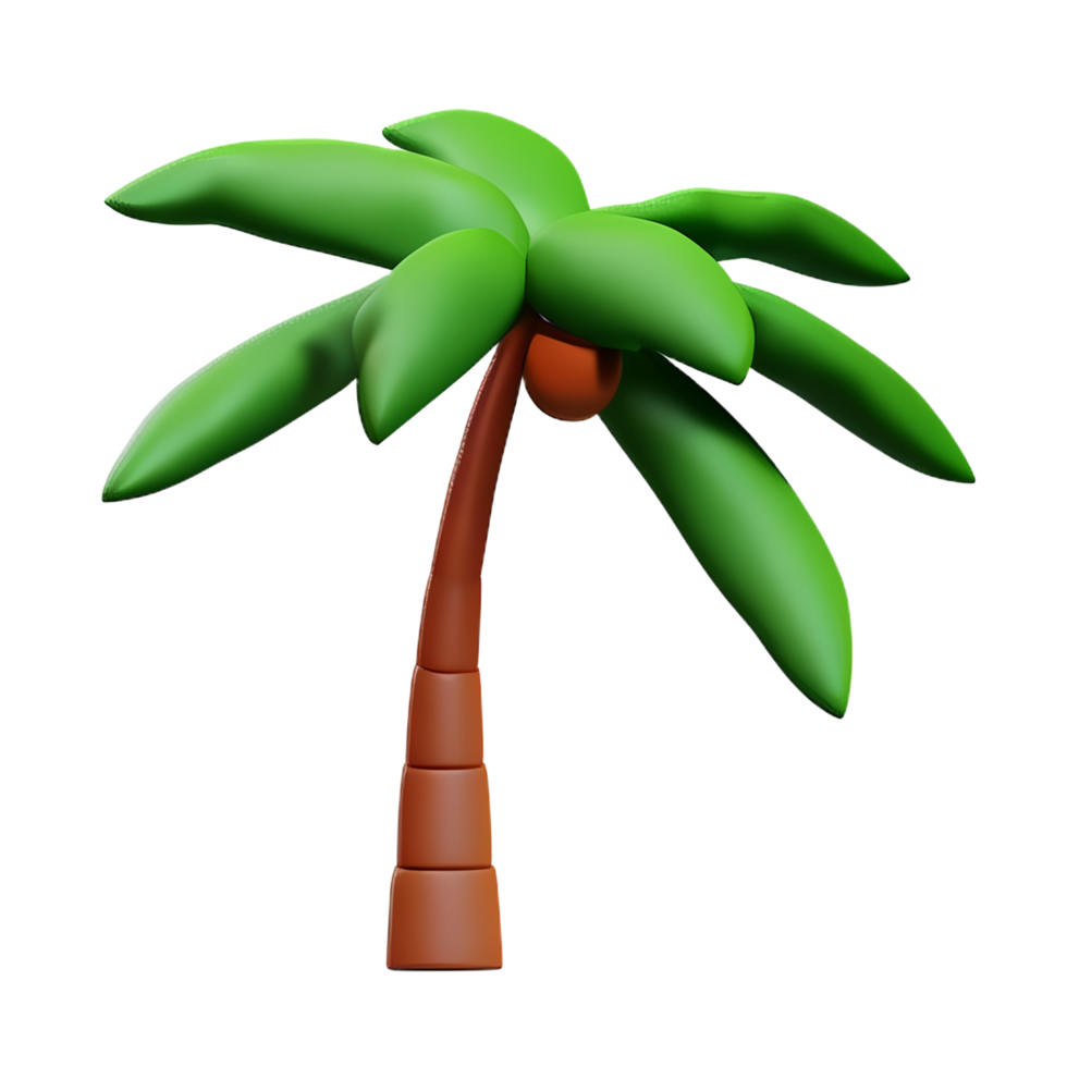 Palm tree 3d rendering icon illustration png