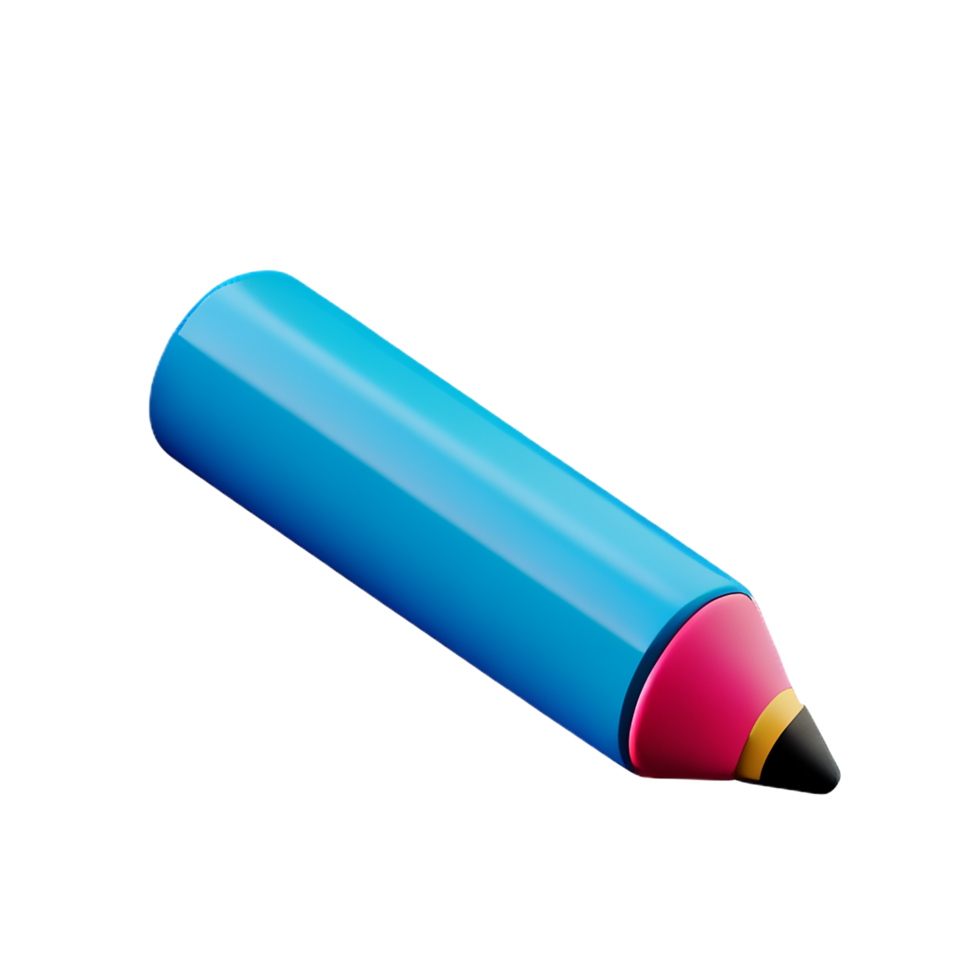 pencil 3d rendering icon illustration png