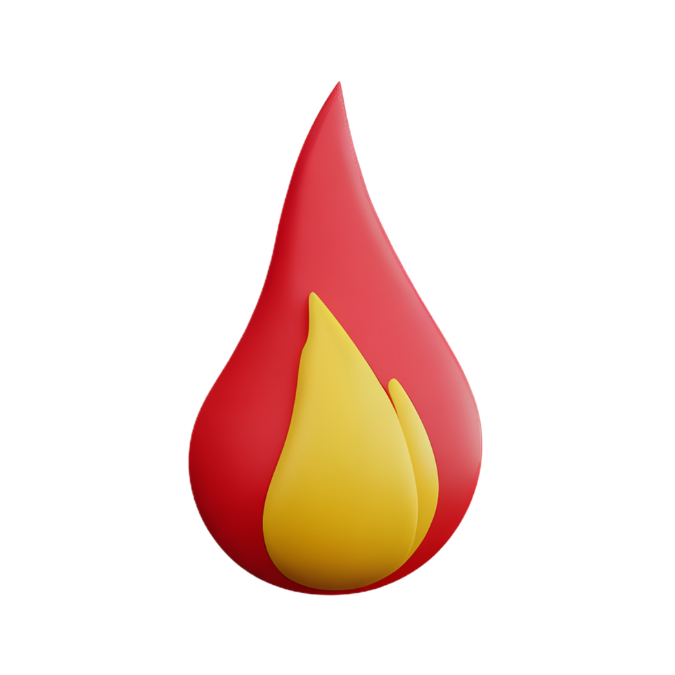 flame 3d rendering icon illustration png