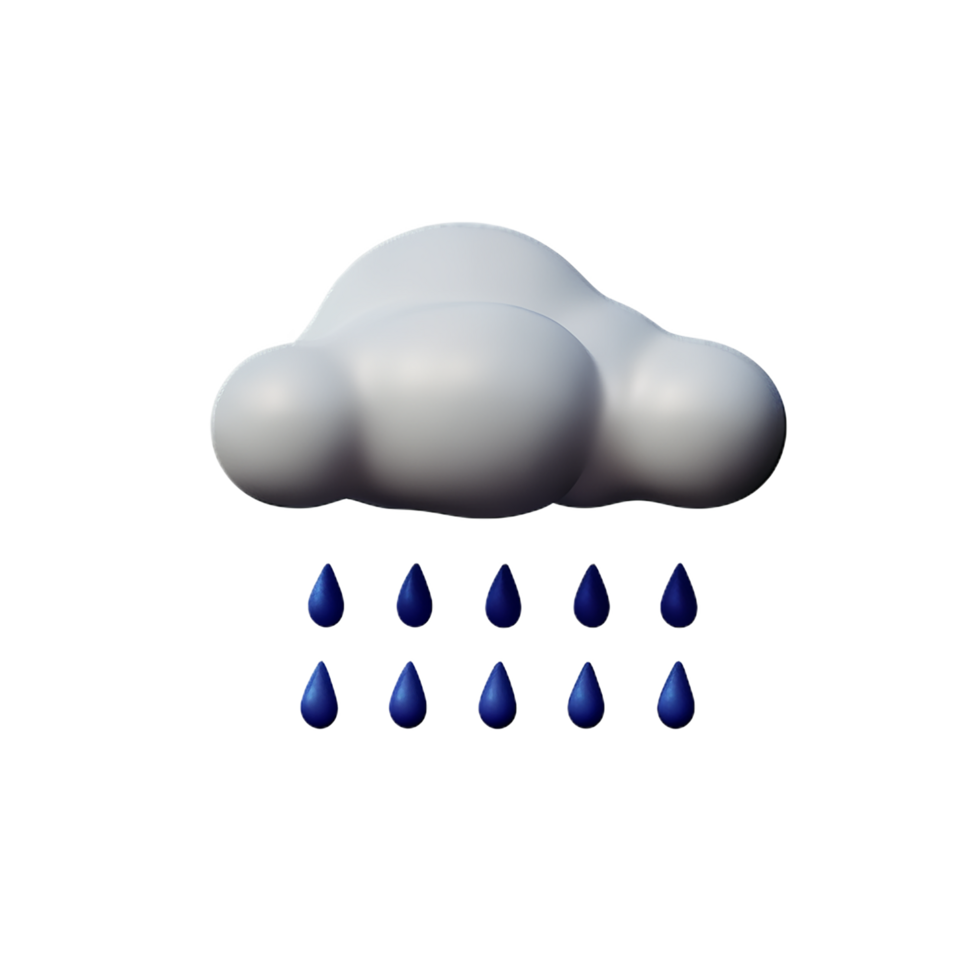 Rain 3d rendering icon illustration png