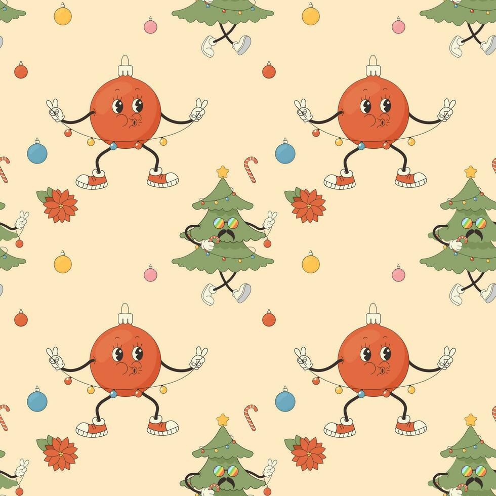 groovy pattern seamless. Christmas xmas new year vector