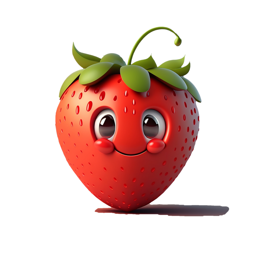 Free fruits png, cute funny fruit vegetable character, cartoon style, Ai Generative png