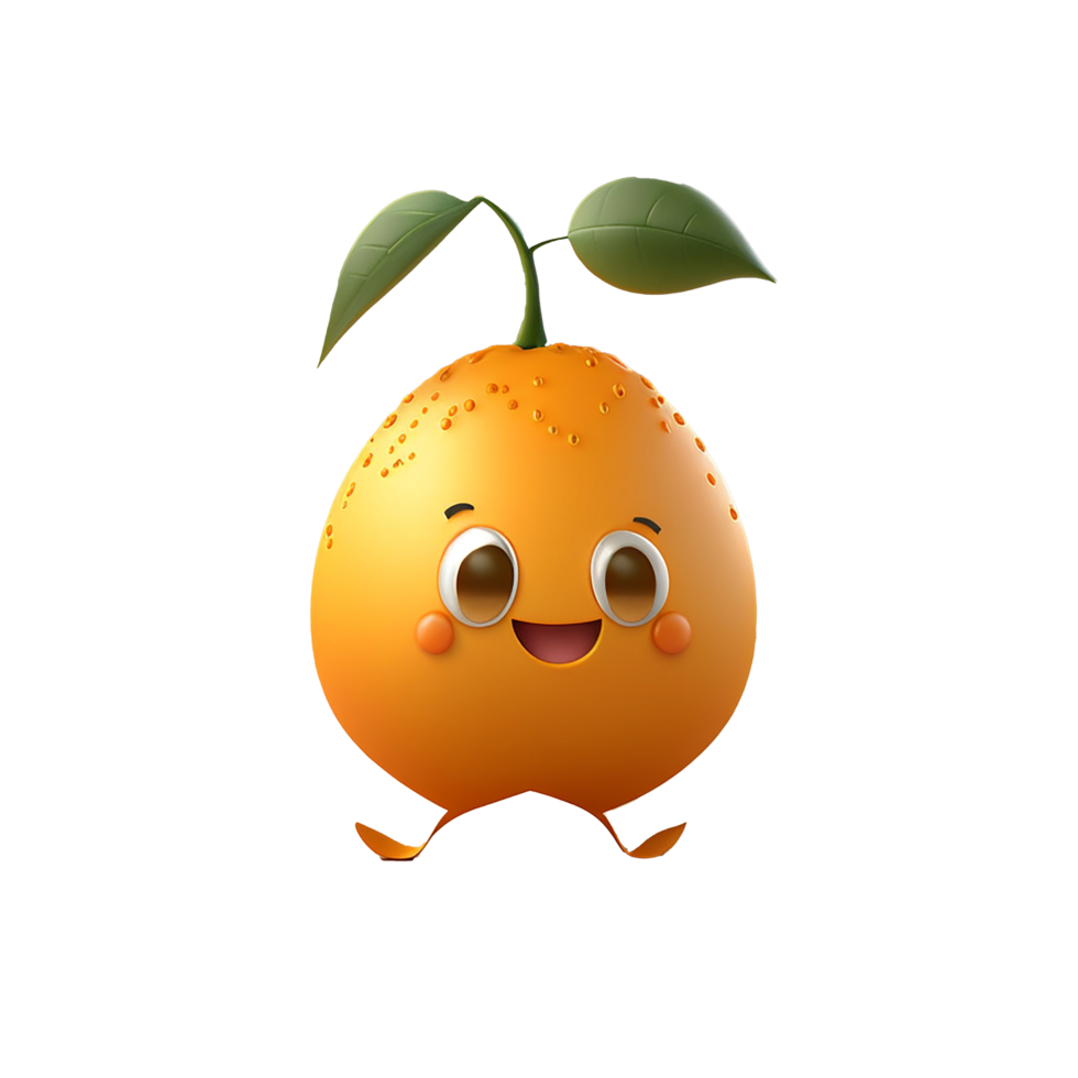 Free fruits png, cute funny fruit vegetable character, cartoon style, Ai Generative png