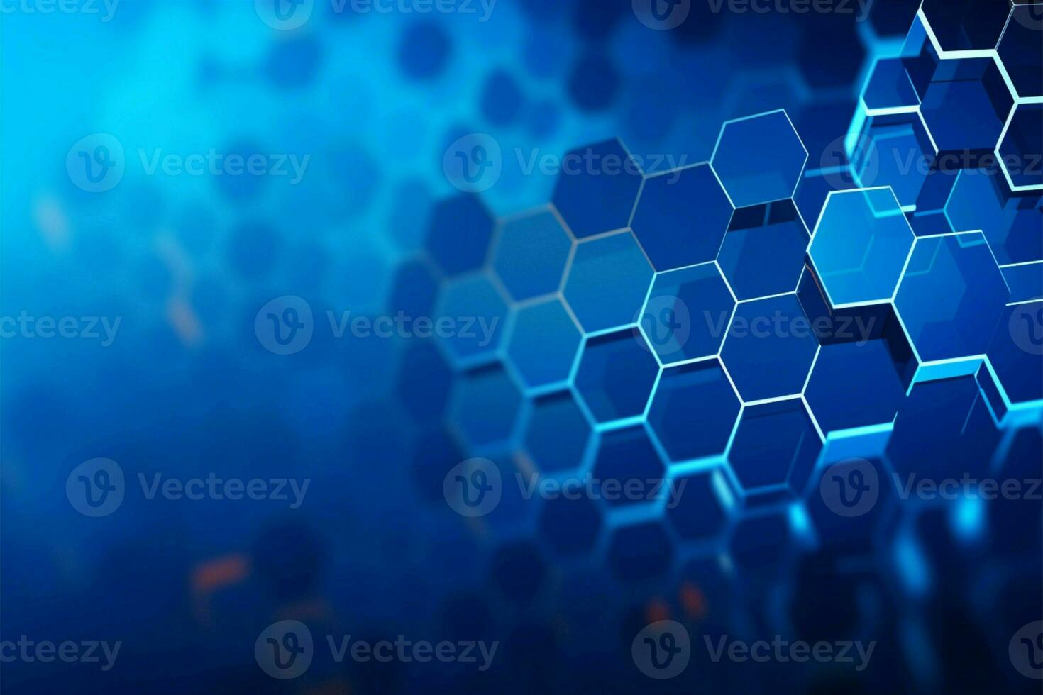 Hexagonal Elegance, A stylish blue medical backdrop adorned with hexagons AI Generated photo