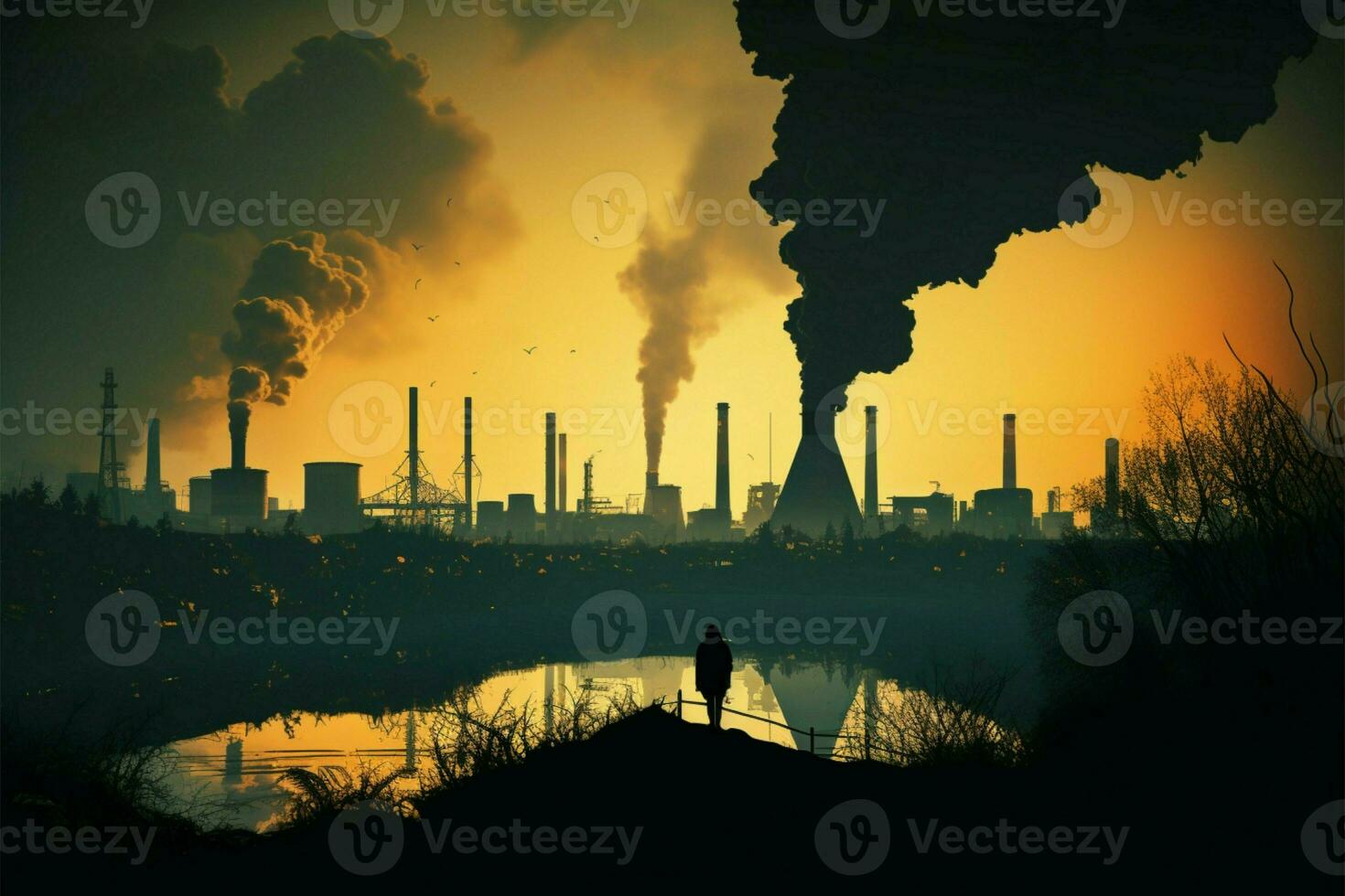 The industrys impact on air quality raises concerns about pollution AI Generated photo