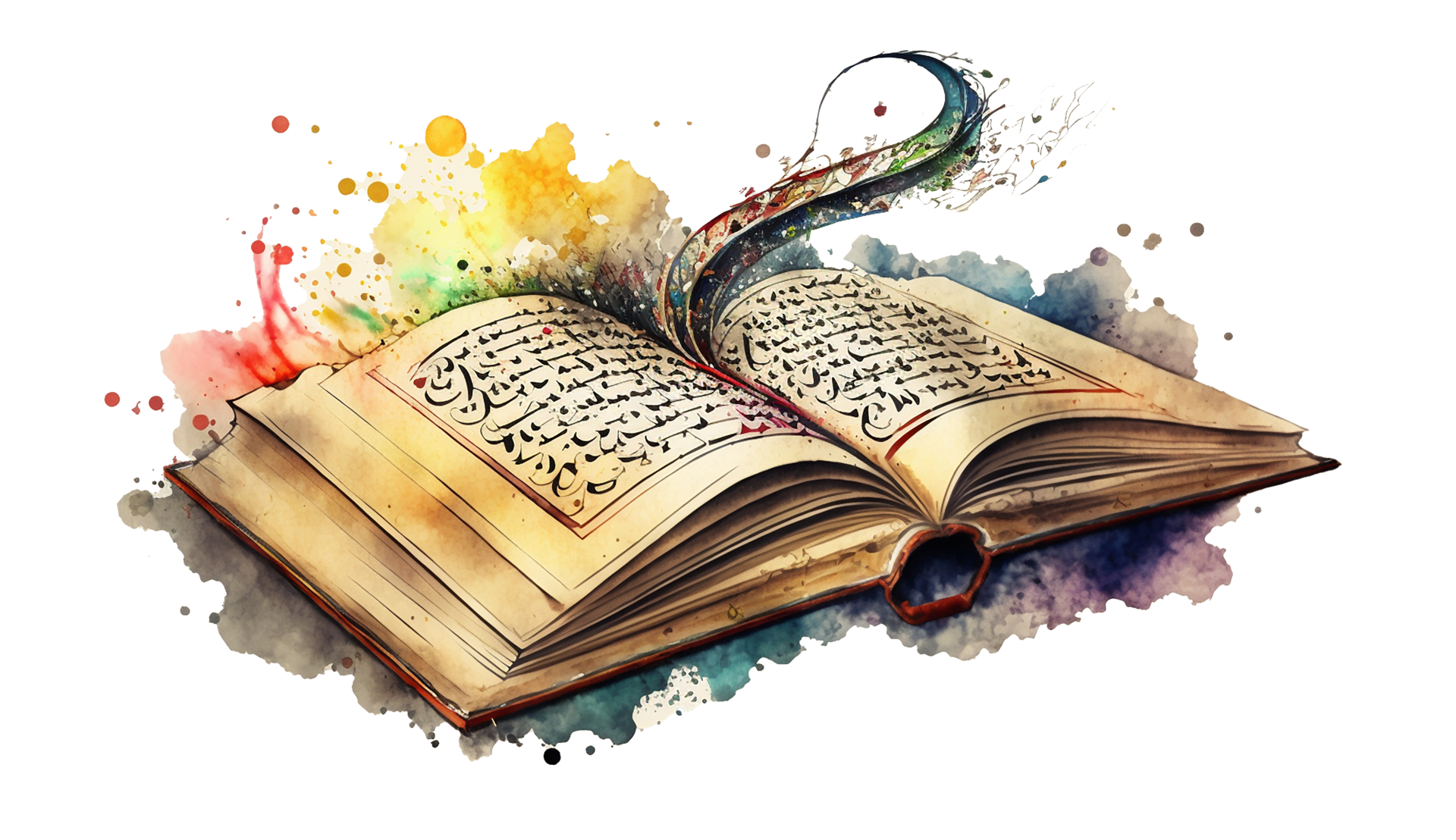 Watercolour illustration of open books. Generative ai 28249271 PNG