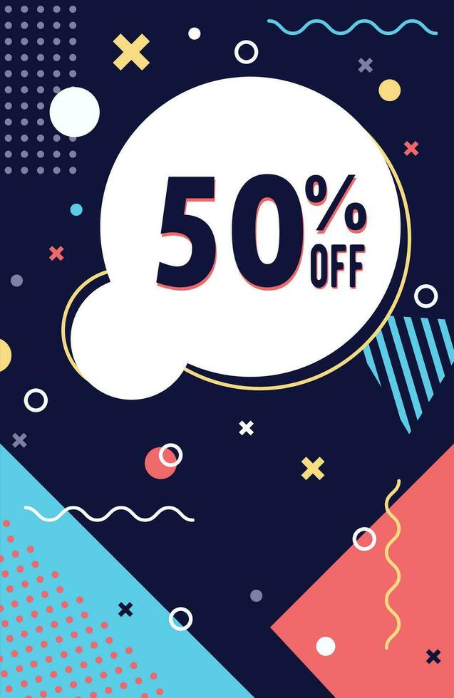 Design template of sale and discount offer. Vector background for website, flier or social media marketing