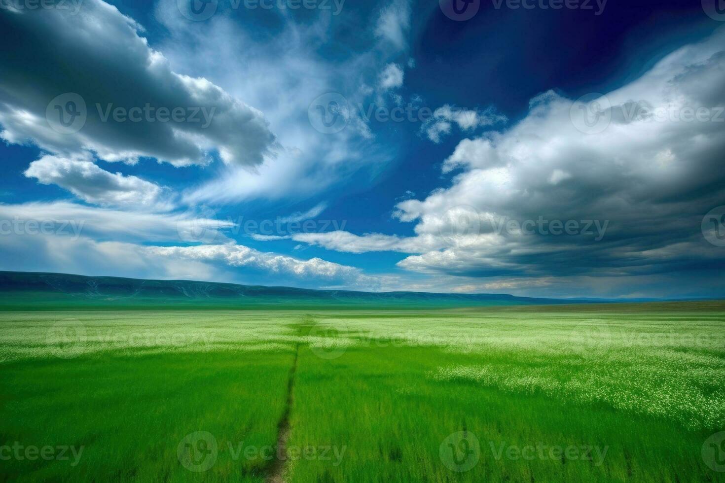 mound of earth on a grassy landscape photo