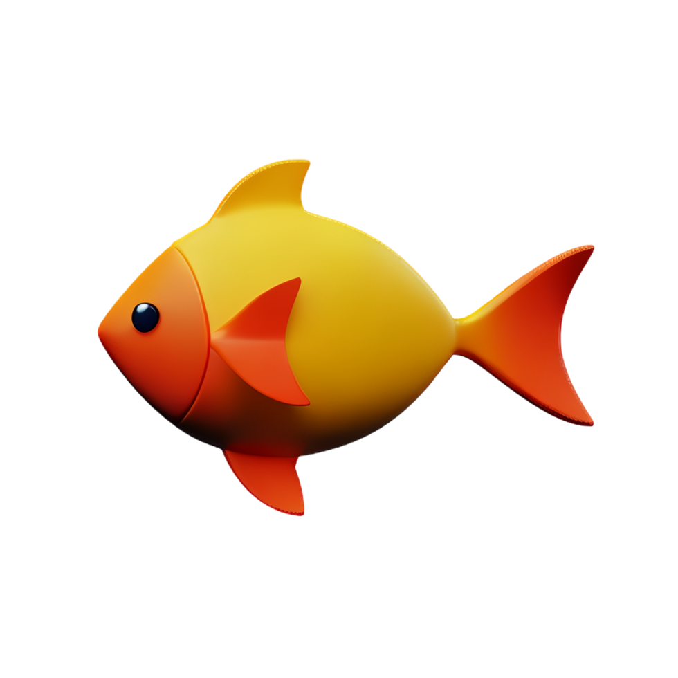 Fish 3d icon illustration png