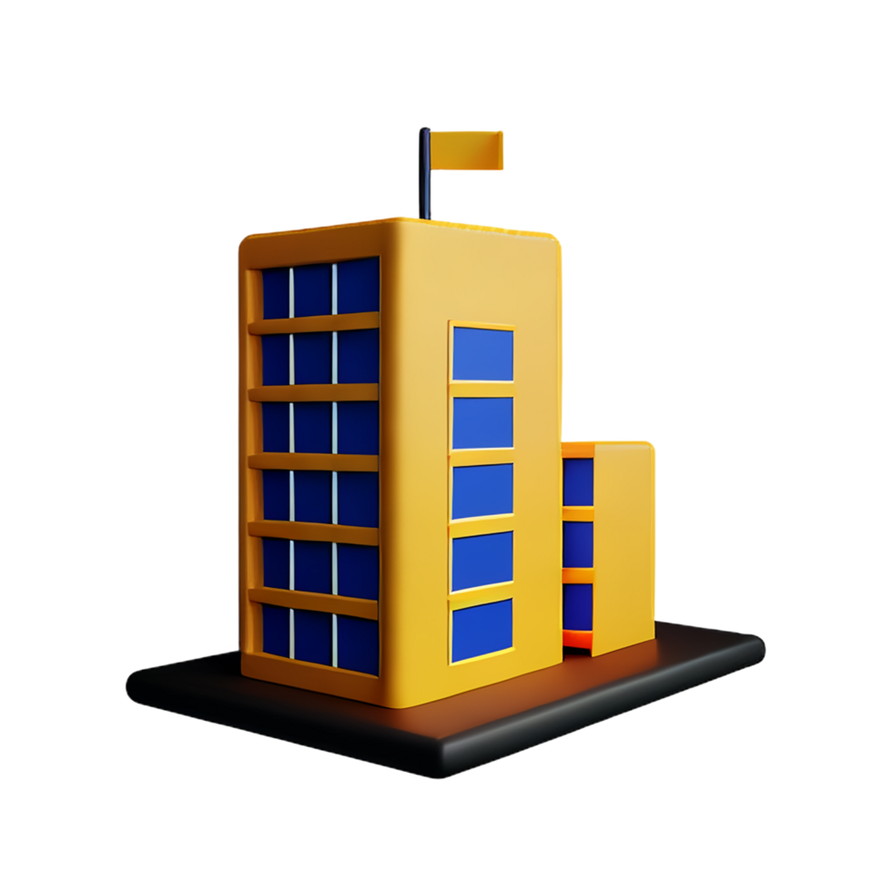 building 3d rendering icon illustration png