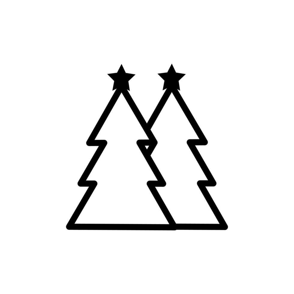 Navidad árbol icono en un blanco antecedentes vector