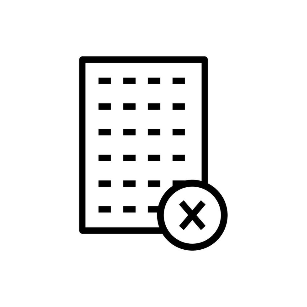 document icon marked wrong on a white background vector