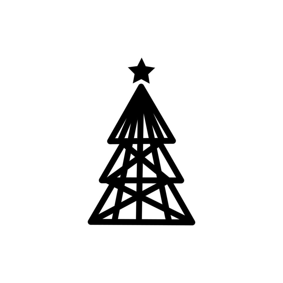 Christmas tree icon on a white background vector