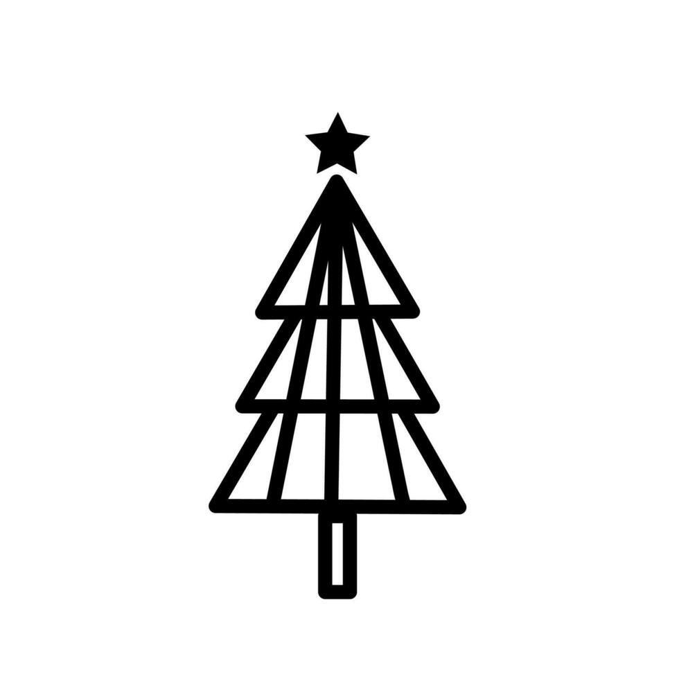 Navidad árbol icono en un blanco antecedentes vector