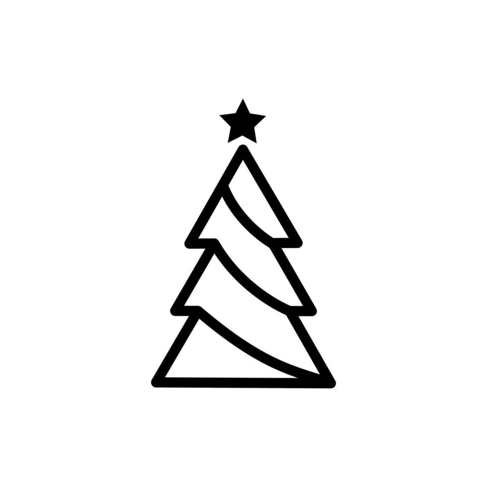 Christmas tree icon on a white background vector