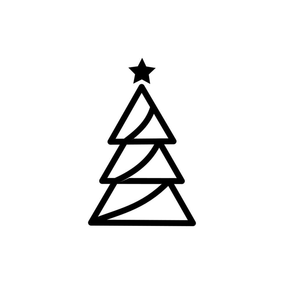 Navidad árbol icono en un blanco antecedentes vector