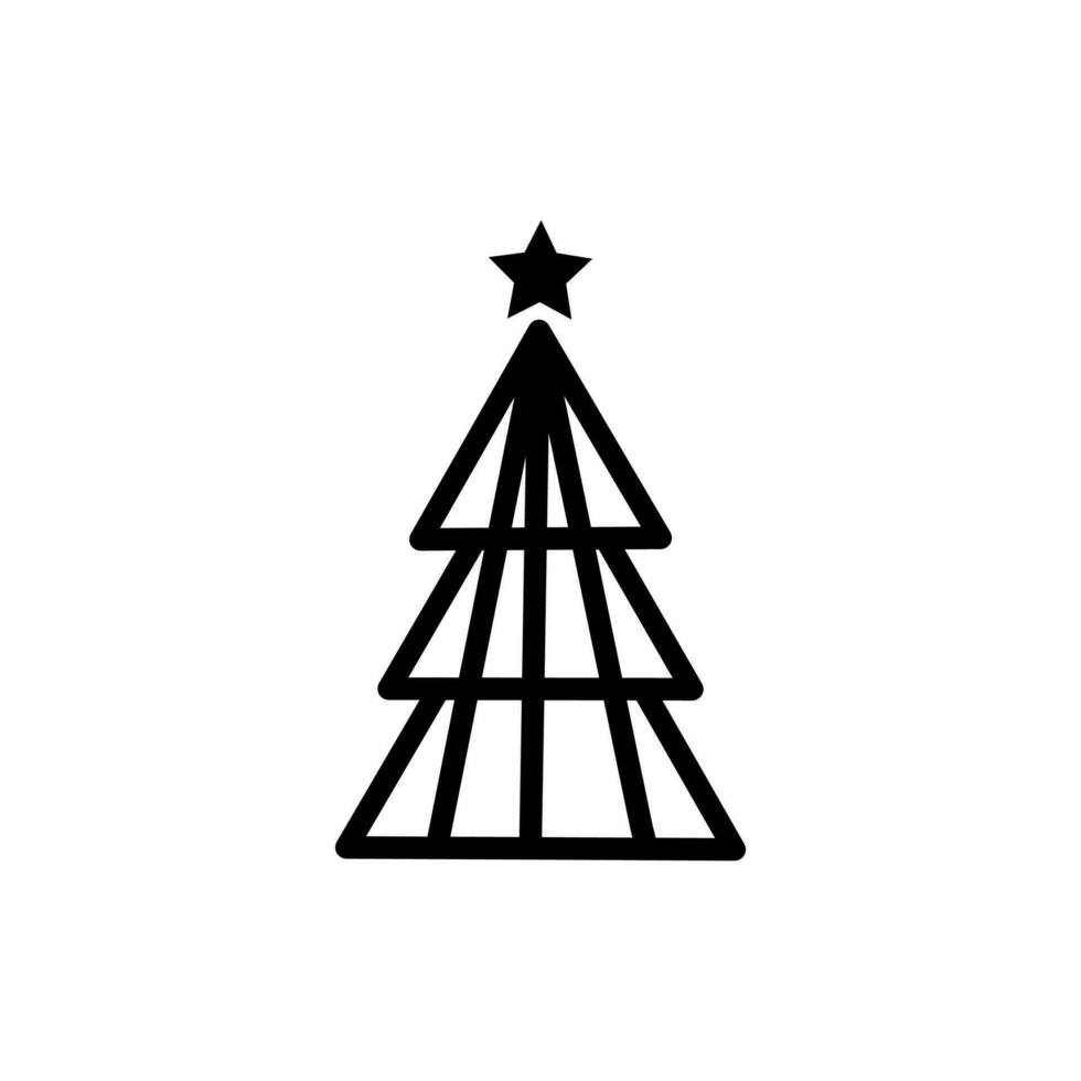 Christmas tree icon on a white background vector