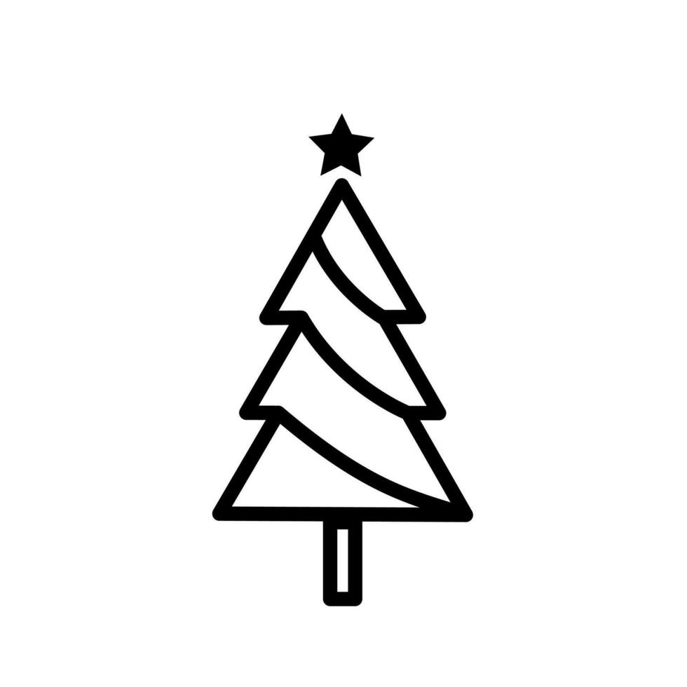 Navidad árbol icono en un blanco antecedentes vector