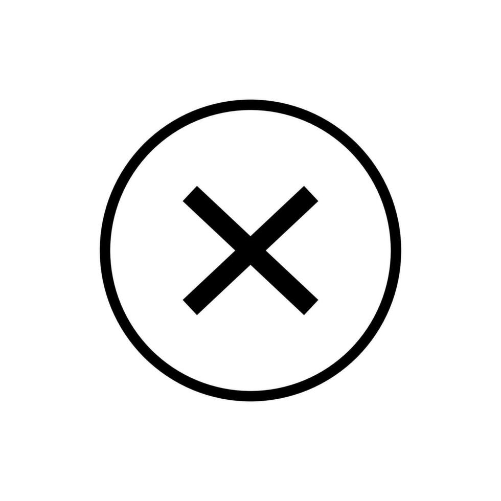 wrong sign icon on a white background vector